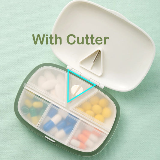 Locaupin Pack Pill Case Portable Small Weekly Travel Pill Organizer Portable Pocket Pill Box Dispenser with Cutter
