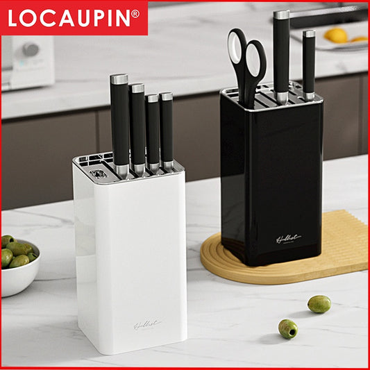 Locaupin Kitchen Knife Holder for Safe, Knife Storage Countertop Organizer Universal Knife Block with Scissor Holder