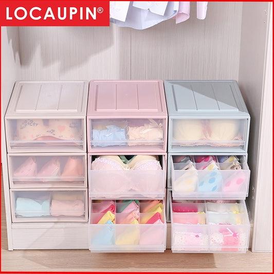 Locaupin Wardrobe Underwear Storage Box Bra Panty Socks Drawer Storage Box Clothes Organization