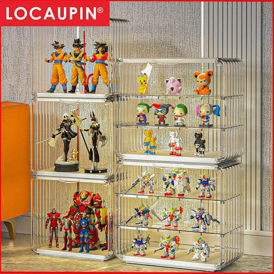 Locaupin Clear Plastic Storage Display Case, Organizer for Handbag, Model ,Wallet, Book, Toys Organization and Display