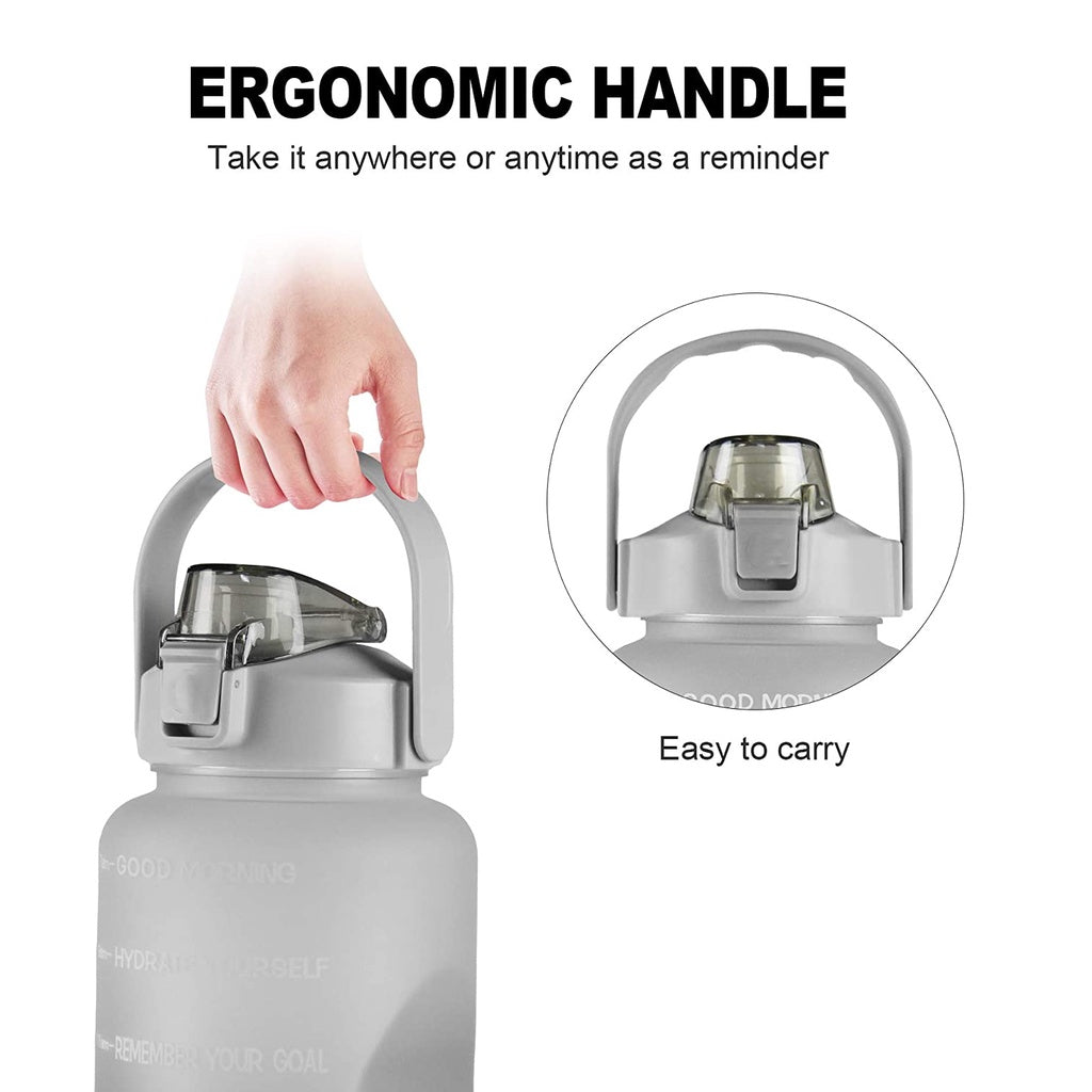 Locaupin Gradient Frosted Fitness Sports Water Bottle Snap Design Lid For Student to Outdoor Running Cycling Gym Workout