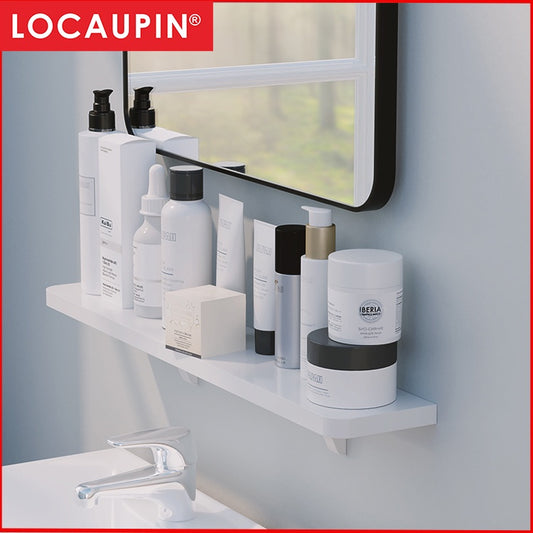 Locaupin Plastic Floating Shelves Wall Mounted Fashion Wall Storage Shelves for Bedroom, Living Room, Bathroom, Kitchen,