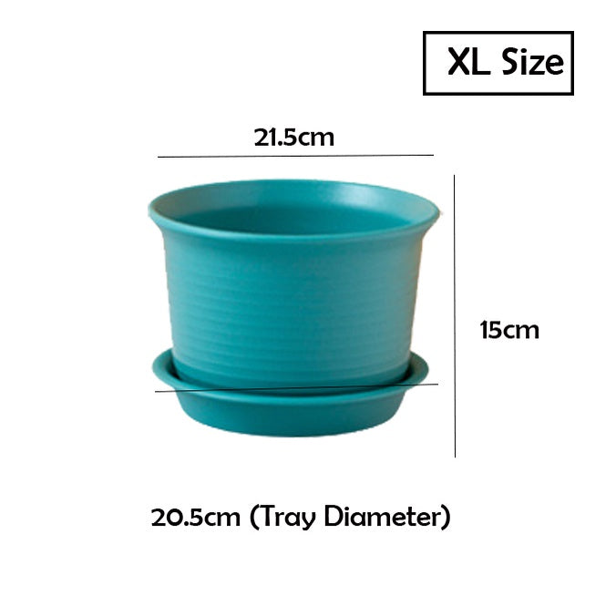 Locaupin Plastic Planter Flower Pots Multicolor Balcony Garden Plant Planter Baskets Fence Bucket Pots With Tray