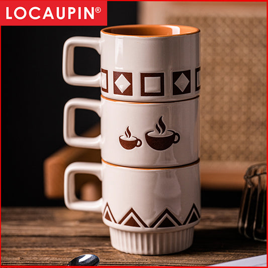 Locaupin Ceramic Tea Cups and Saucers,Cappuccino Cups, Coffee Cups, White Tea Cup Set,British Coffee Cups