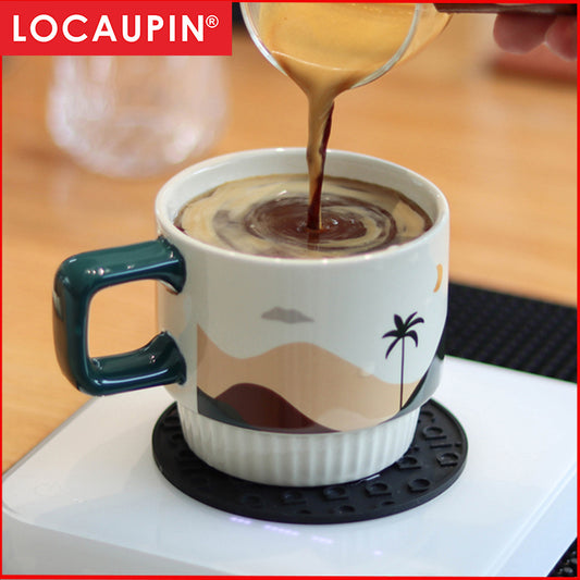 Locaupin Retro Ceramic Tea Cups and Saucers,Cappuccino Cups, Coffee Cups, White Tea Cup Set,British Coffee Cups