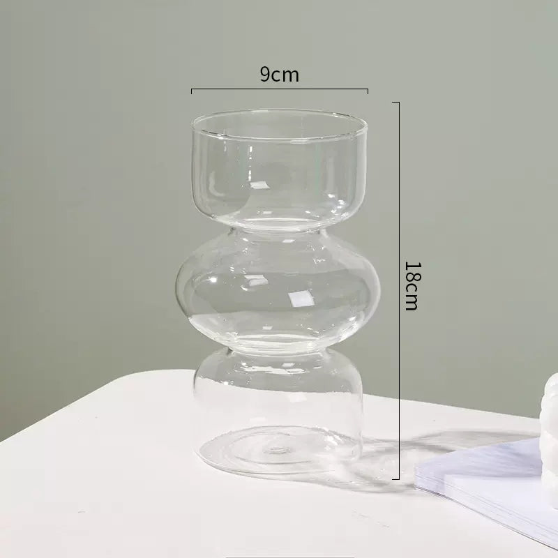 Locaupin Home Vase Flower Arrangement Optic Color Glass Vases with Golden Rim Decor for Dining Living Room Wedding Gift