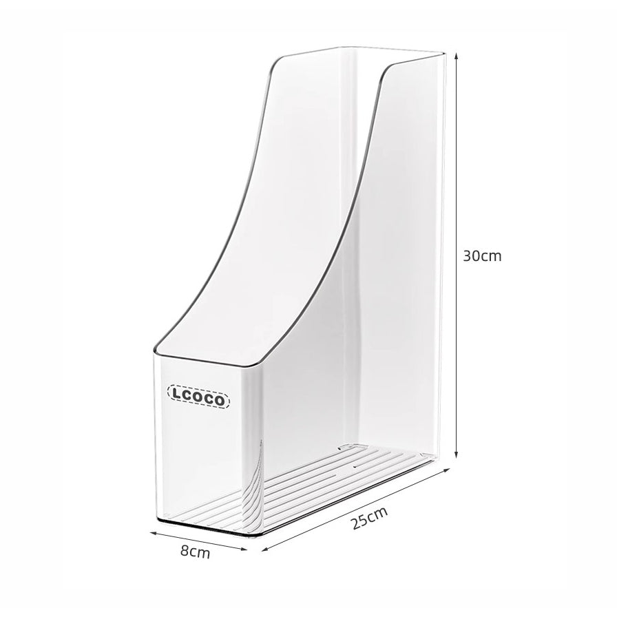 Locaupin Plastic Vertical File Folder Storage Organizer Bin,Hold Notebooks,Binders,Envelopes,Magazines for Home Office