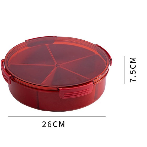 Locaupin BPA FREE Square Plastic Divided Serving Tray with Lids, 4 Individual Dishes Food Storage Containers, Serving