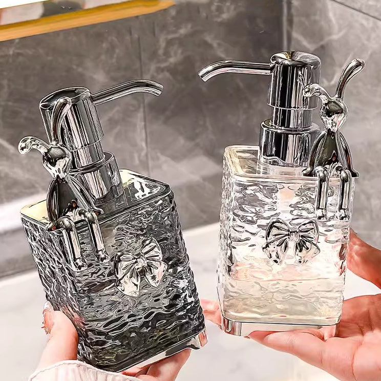 Locaupin Plastic Soap Dispenser Bottle, Refillable Kitchen Liquid Soap Bottle, Wash Hand Liquid Clear Bathroom Bottle