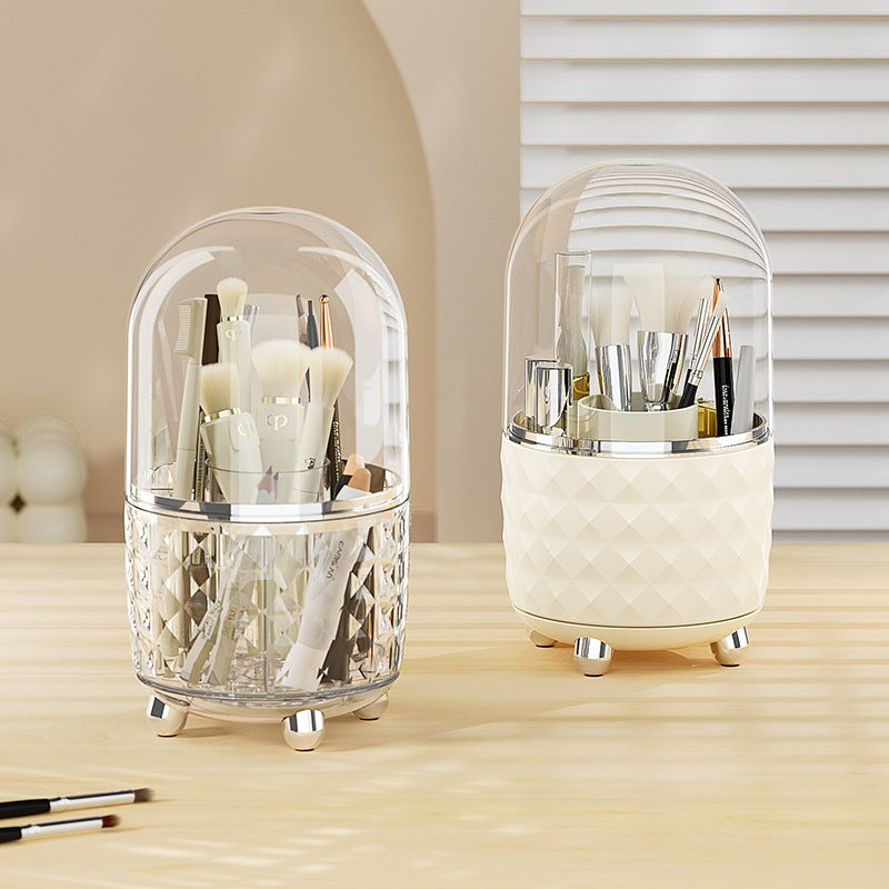 Locaupin Makeup Organizer with Brush Holder Clear Drawer,  Stand for Lipsticks, Eyeshadow, Nail Polish Jewelry Skincare