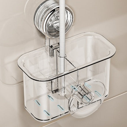 Locaupin Hands-free Hair Dryer Holder with Any Angle Rotating Bathroom Wall Mount Shower Head Holder  Hair Dryer Bracket
