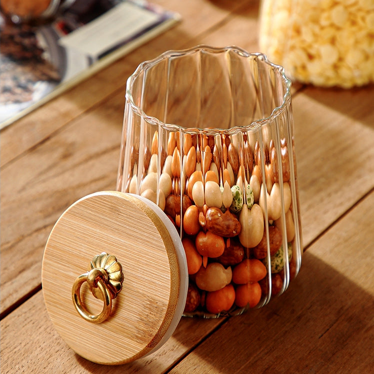 Locaupin Food Storage Jars ,Clear Food Storage Container with Airtight Lid, Plastic Containers,Glass Food Dispensers