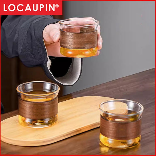 Locaupin -20 to150℃ Borosilicate Glass Mugs Double Wall Glass Tea Cups, Hot Tea, Fancy Tea Cups
