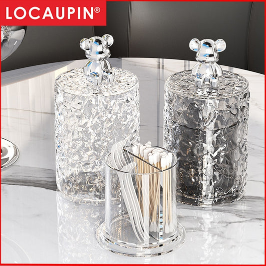 Locaupin Mini Shape Storage Box Jewelry Organizer Pill Case Container Cotton Swab Storage Case,Toothpick Organizer