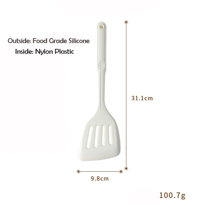 Locaupin 220°C Heat Resistant Silicone Cooking Kitchen Utensils, BPA Free Dishwasher Safe, Nonslip Grips Cookware