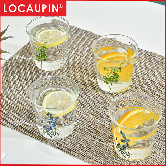 Locaupin Heat Resistant glass Cups, Water Glass,Coffee Cups,Flower Tea Glass, Microwave Safe glass Tea Cups