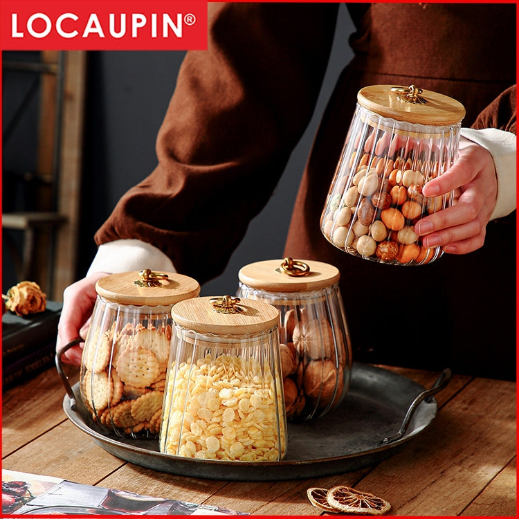 Locaupin Food Storage Jars ,Clear Food Storage Container with Airtight Lid, Plastic Containers,Glass Food Dispensers