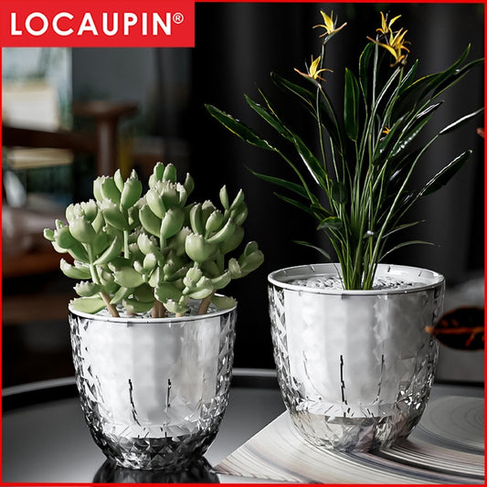 Locaupin Self Watering Planter Flower Pots Multicolor Balcony Garden Plant Planter Baskets Fence Bucket Pots