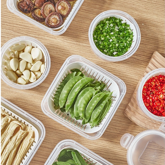 Locaupin BPA FREE Garlic Refrigerator Storage Jar Ginger Storage Holder Sealed Vegetable Food Box Food Dispensers
