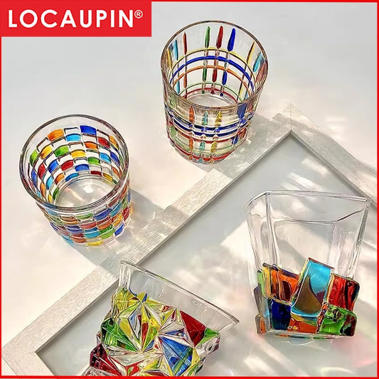 🥂Locaupin Whiskey Glasses, Rotatable Old Fashioned Glasses with Creative Walnut Coasters, for Gifts , Bourbon Glass Cups