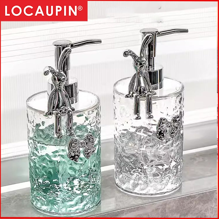 Locaupin Plastic Soap Dispenser Bottle, Refillable Kitchen Liquid Soap Bottle, Wash Hand Liquid Clear Bathroom Bottle