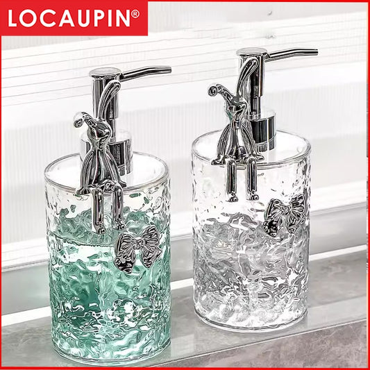 Locaupin Plastic Soap Dispenser Bottle, Refillable Kitchen Liquid Soap Bottle, Wash Hand Liquid Clear Bathroom Bottle
