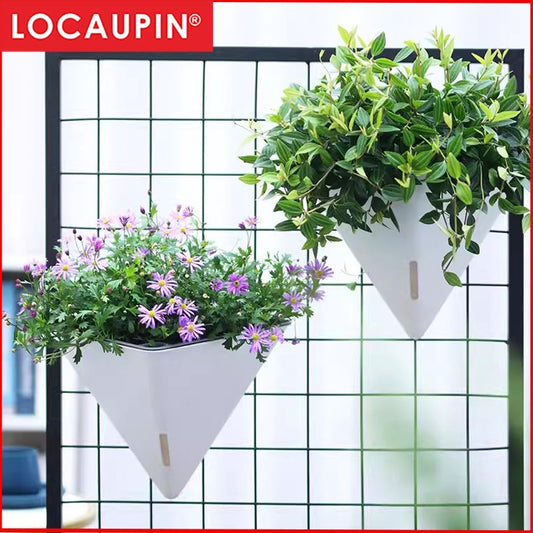 Locaupin Self Watering Planter Flower Pots Multicolor Balcony Garden Plant Planter Baskets Fence Bucket Pots