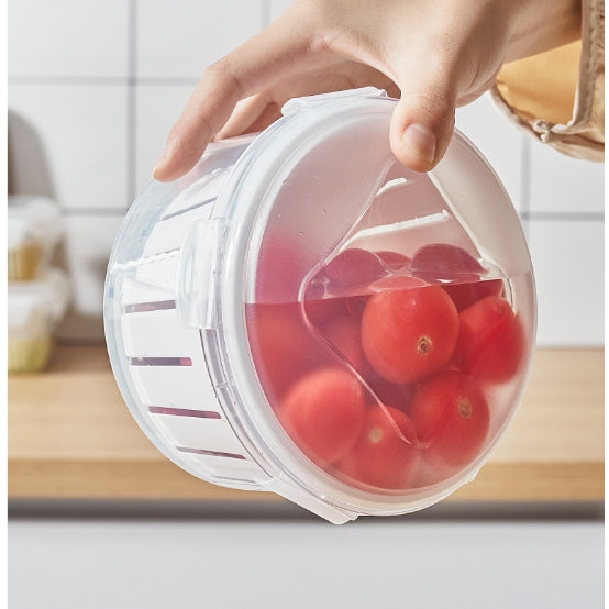 Locaupin BPA FREE Garlic Refrigerator Storage Jar Ginger Storage Holder Sealed Vegetable Food Box Food Dispensers