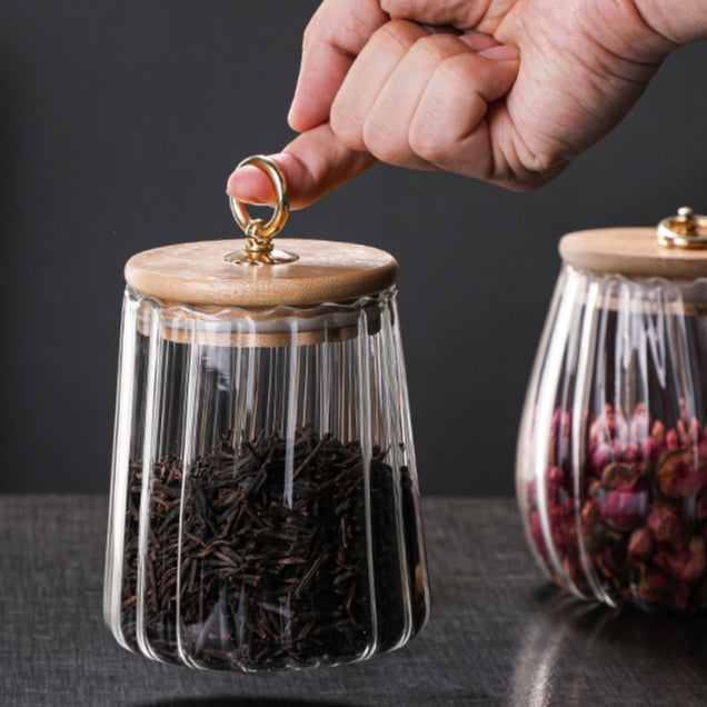 Locaupin Food Storage Jars ,Clear Food Storage Container with Airtight Lid, Plastic Containers,Glass Food Dispensers