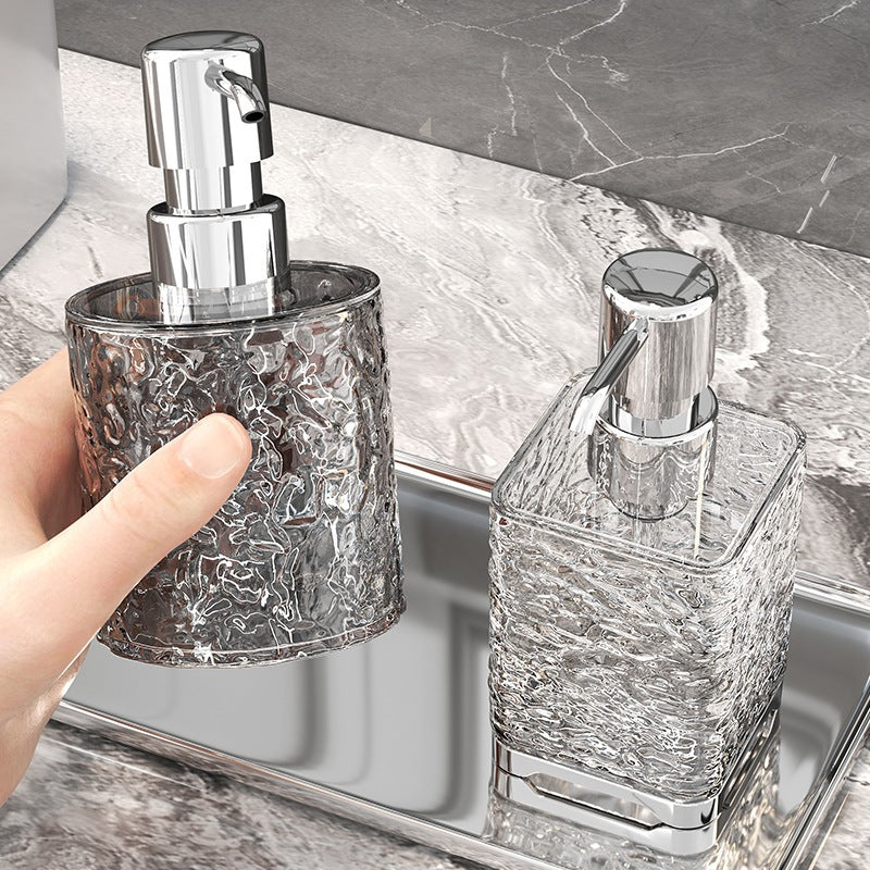 Locaupin Plastic Soap Dispenser Bottle, Refillable Kitchen Liquid Soap Bottle, Wash Hand Liquid Clear Bathroom Bottle