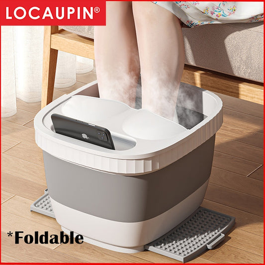 Locaupin Large Foot Soaking Tub,Foot Bath, Foot Bucket, for at Home Spa Pedicures. Plastic/Rubber Foldable Bucket