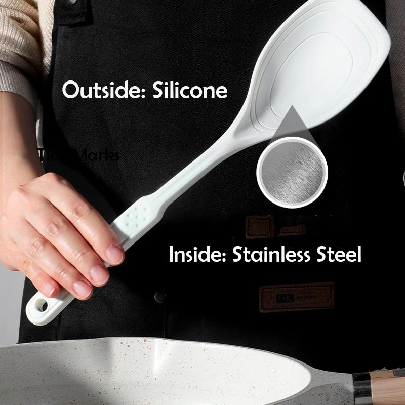Locaupin 220°C Heat Resistant Silicone Cooking Kitchen Utensils, BPA Free Dishwasher Safe, Nonslip Grips Cookware