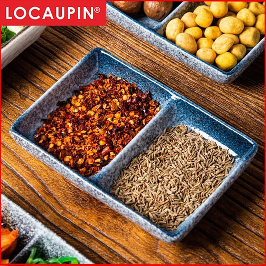 Locaupin Ceramic Sauce Dishes & Ketchup Side Dish Tableware Condiment Relish Plate Seasoning Dishes