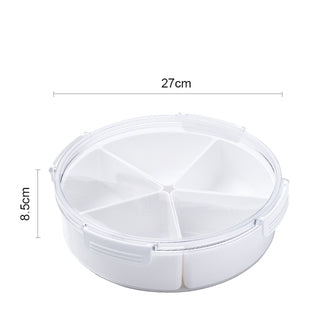 Locaupin BPA FREE Square Plastic Divided Serving Tray with Lids, 4 Individual Dishes Food Storage Containers, Serving