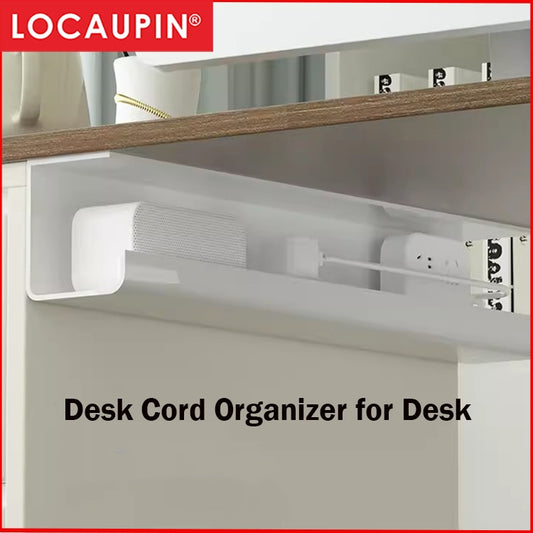 Locaupin Under Desk Cable Management Tray, Desk Cord Organizer for Desk, Extension Cord Organizer