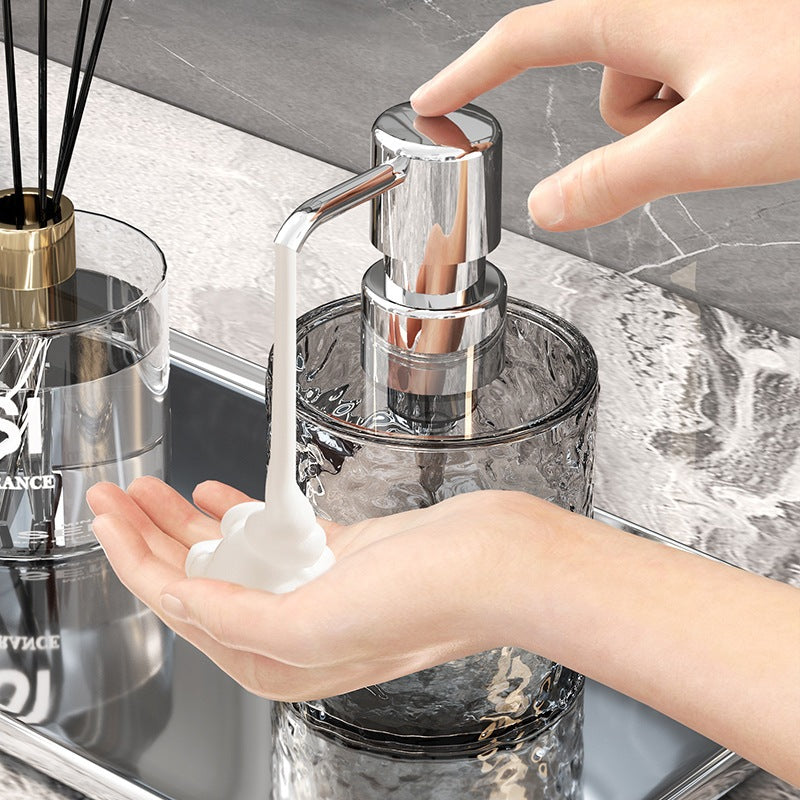 Locaupin Plastic Soap Dispenser Bottle, Refillable Kitchen Liquid Soap Bottle, Wash Hand Liquid Clear Bathroom Bottle