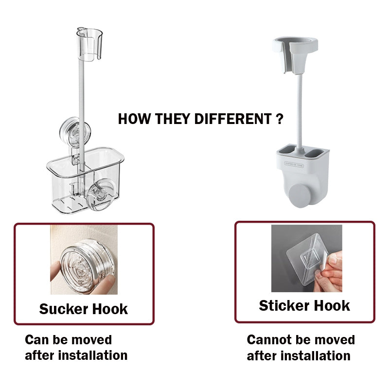 Locaupin Hands-free Hair Dryer Holder with Any Angle Rotating Bathroom Wall Mount Shower Head Holder  Hair Dryer Bracket
