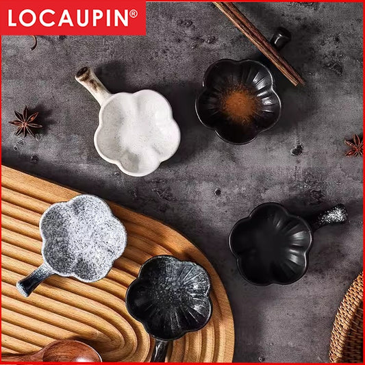 Locaupin Ceramic Sauce Dishes & Ketchup Side Dish Tableware Condiment Relish Plate Seasoning Dishes