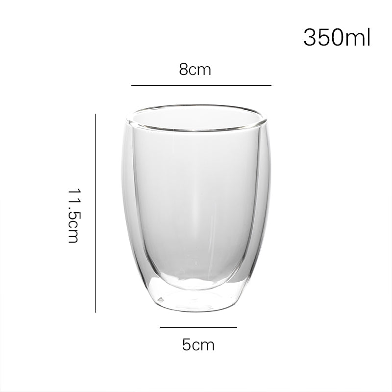 Locaupin Double Wall Glass Coffee Mugs Juice Mugs Teacups Heat Resistant Borosilicate Glass Cups with Cover