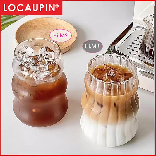 Locaupin 500ML Heat Resistant Healthy Glass Cups,Water Glass,Coffee Cups,Flower Tea Glass, Microwave Safe Glass Tea Cups