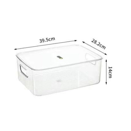 Locaupin With Cover Storage Box for Kitchen Pantry Plastic Organizer Container for Under Bed,Desk,Office and Drawer