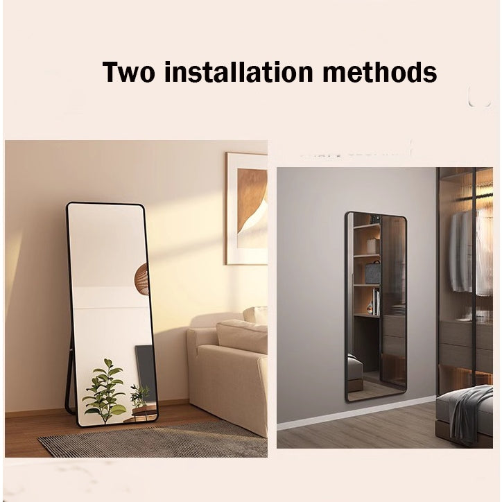 Locaupin Full Length Mirror 50x160cm Full Body Standing Mirror Hanging or Leaning Against Wall,Stand Aluminum Alloy Fram