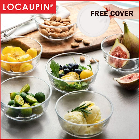 Locaupin Small Glass Bowls Salad Bowls Cooking Small Bowls Dessert Bowls Small Serving Bowls for Dipping
