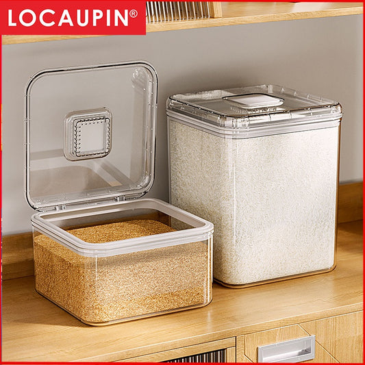 Locaupin 5L/10L/15L/25L Kitchen Storage Rice Dispenser Storage Box Food Dispensers Flour Storage Box