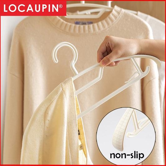 LOCAUPIN 5pcs Plastic Dry Wet Clothes Hangers Non-slip Wrinkle free Home Clothes Drying Racks