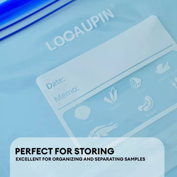 Locaupin Double Zipper Food Storage Bags,Plastic Bags Reusable Fresh-keeping,0.1mm thickness