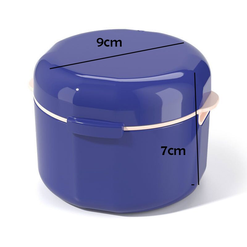 Locaupin Denture Case Kit with Strainer, Large Mouth Guard with Lid Hinge,Storage Soak Container, Denture Case for Clean