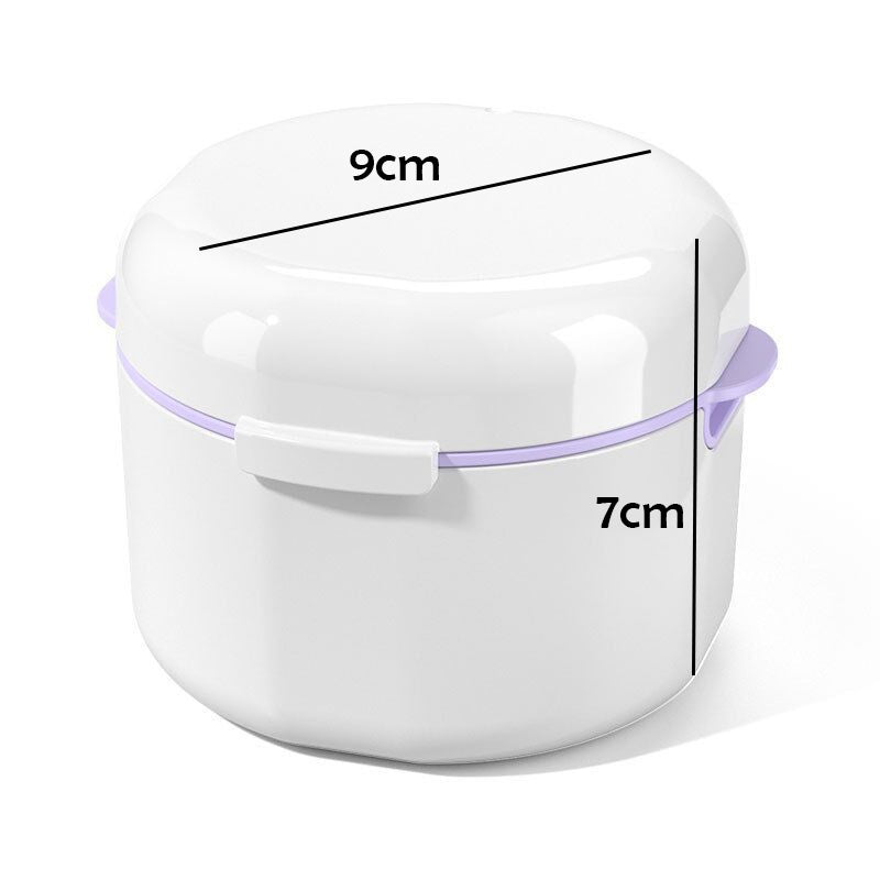 Locaupin Denture Case Kit with Strainer, Large Mouth Guard with Lid Hinge,Storage Soak Container, Denture Case for Clean