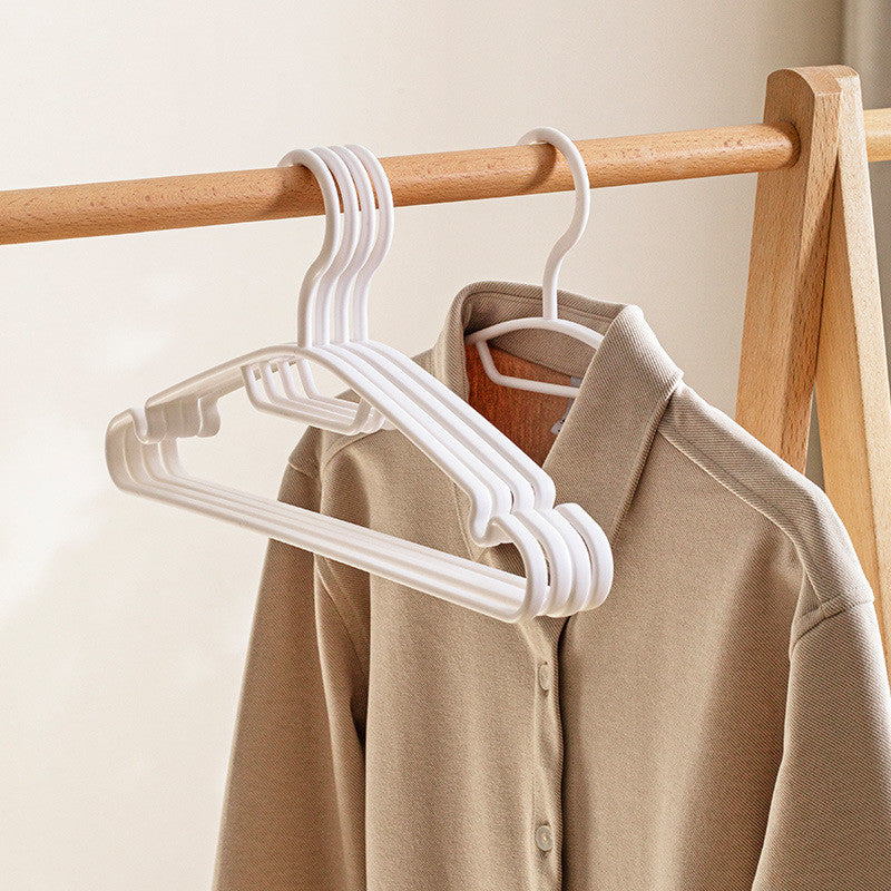 Locaupin 5-Pack Heavy Duty Plastic Hangers - Non-Slip Shoulder for Wet/Dry Clothes, Pants & Scarves, Space Saving