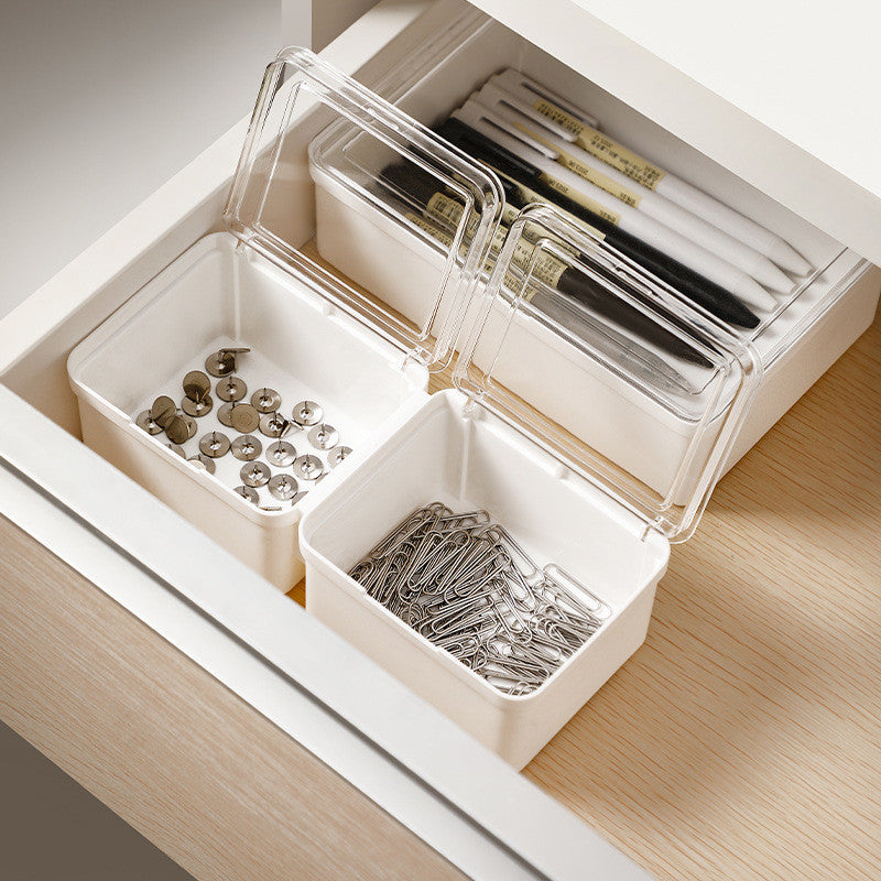 Locaupin Plastic Storage Containers Clear Rectangle Organizer Case with Lids Mini Clear Plastic Organizer Storage Box